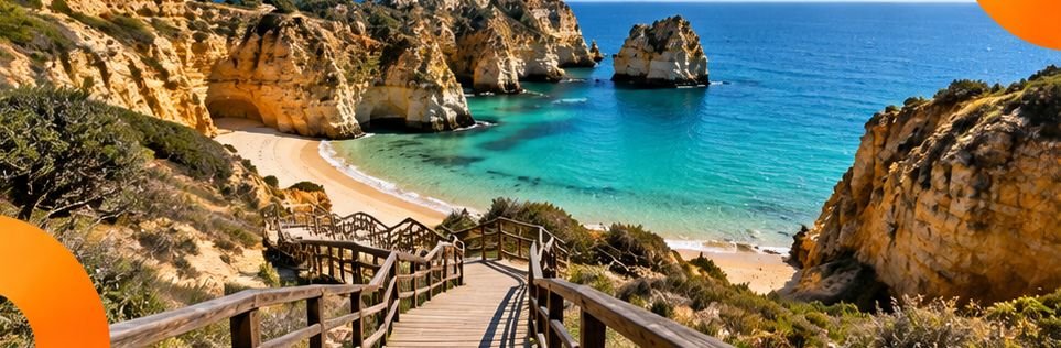 Kliffen en baaien aan de kust van de Algarve