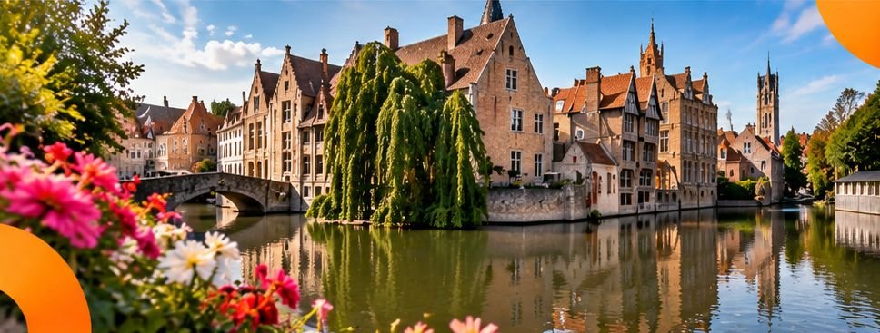 Belgische kuststad met appartementen